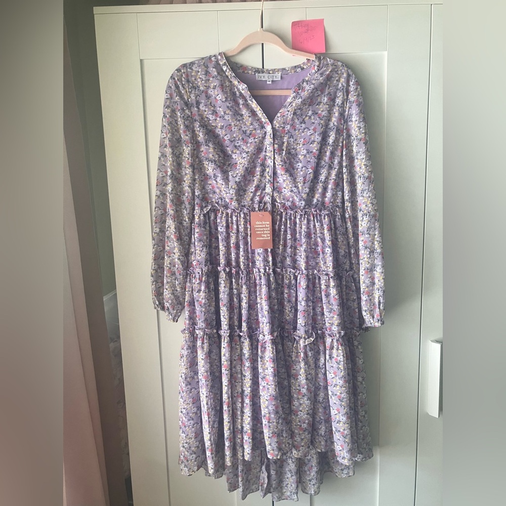 Ivy City Co Purple Lydia Dress size medium NWT